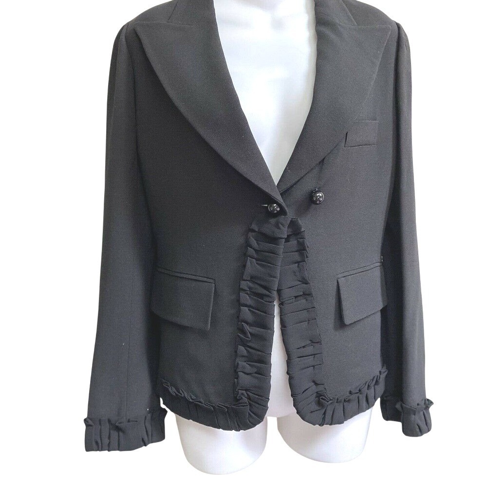 Sonia Rykiel Paris Stylish Unique Ruffle Jacket Blazer~ T42
